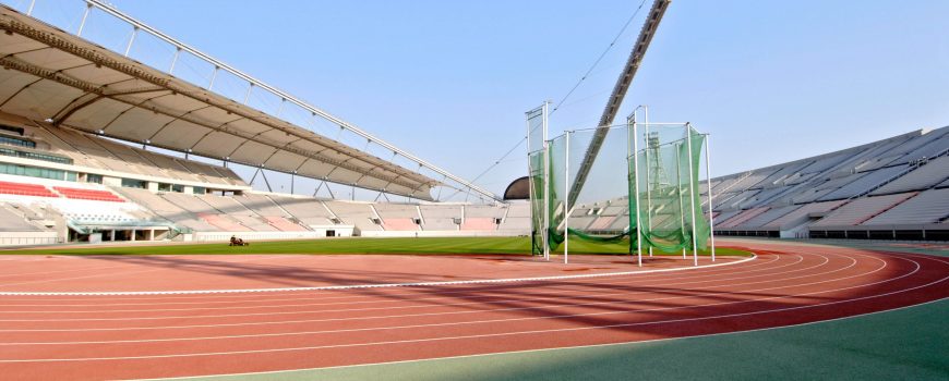 Interior of the Khalifa stadium, centerpiece of the 15th Asian Games held in December 2006 in Doha, Qatar. PUBLICATIONx