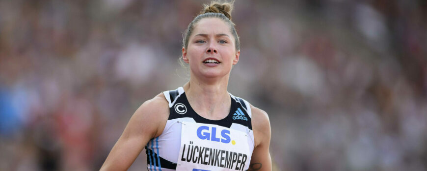 Siegerin Gina LUECKENKEMPER (Lückenkemper)(SCC Berlin) Aktion, 100m Finale der Frauen, am 08.07.2023 Deutsche Leichtathl